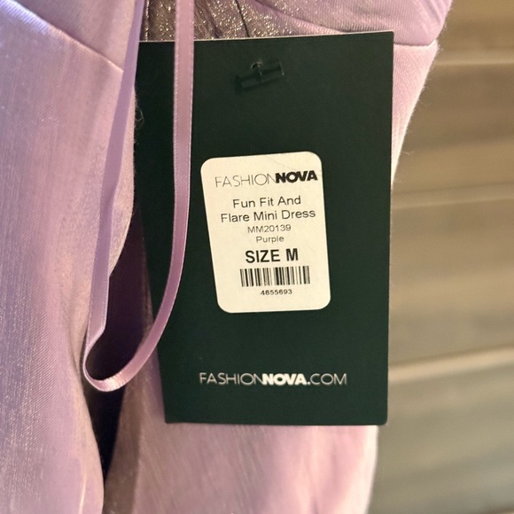 NWT Fashion Nova Shimmering Lavender Fit and Flare Mini Dress - Picture 9 of 11